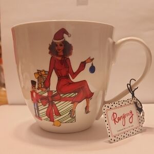 Festive Holiday Mug - White with Red Accents